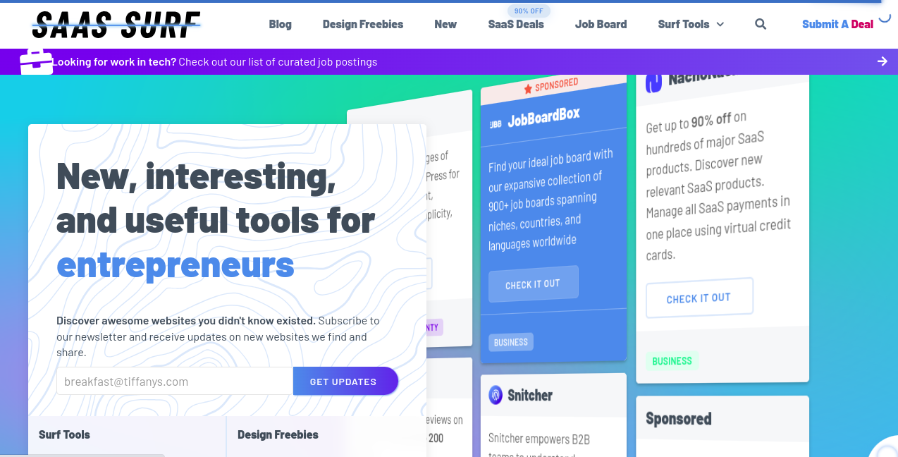 Saas Surf	 Home Page