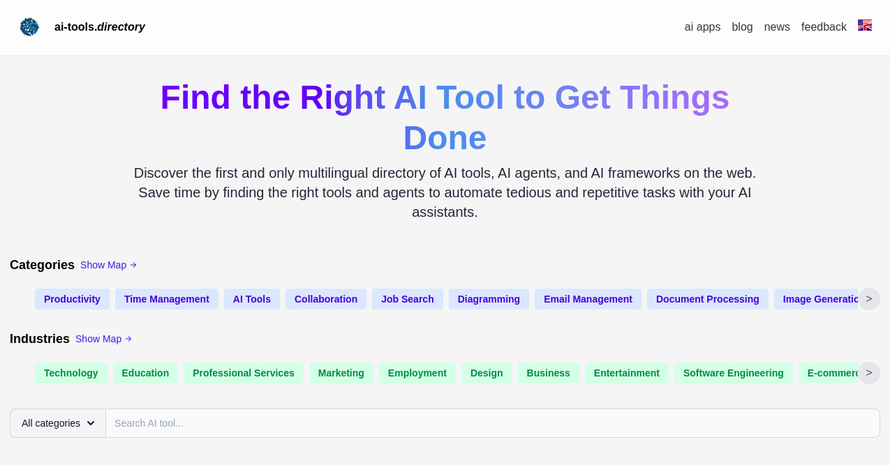 AI-Tools Directory Home Page