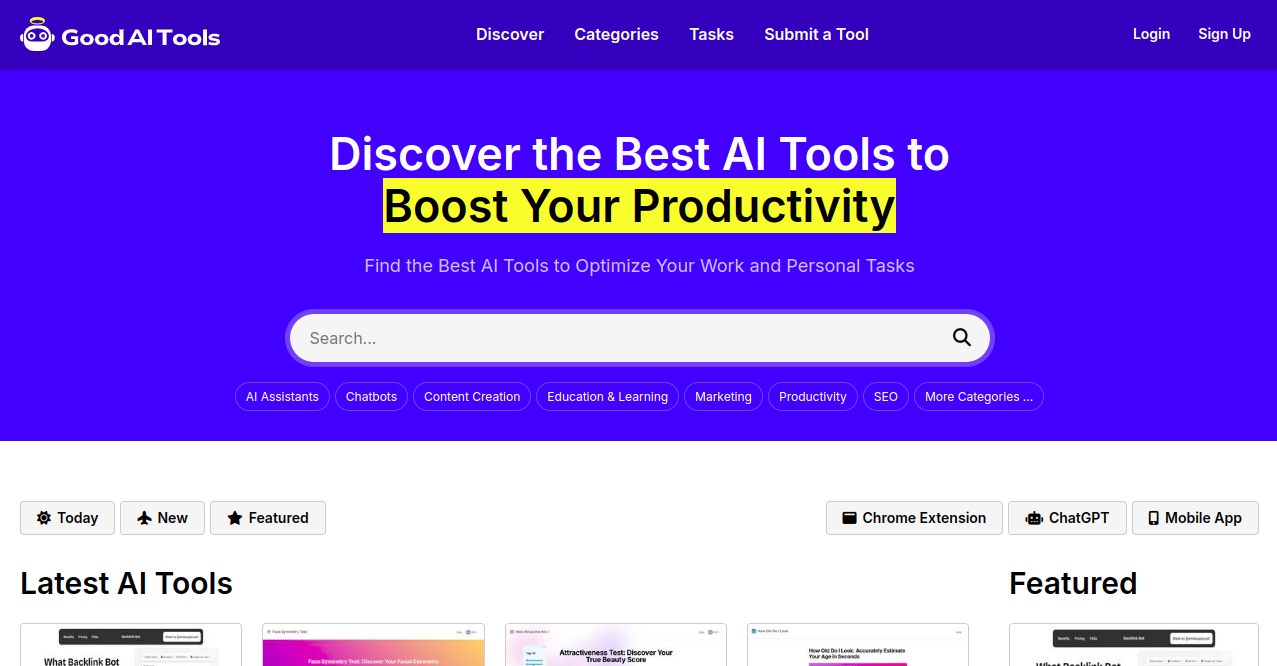 Good AI Tools Home Page