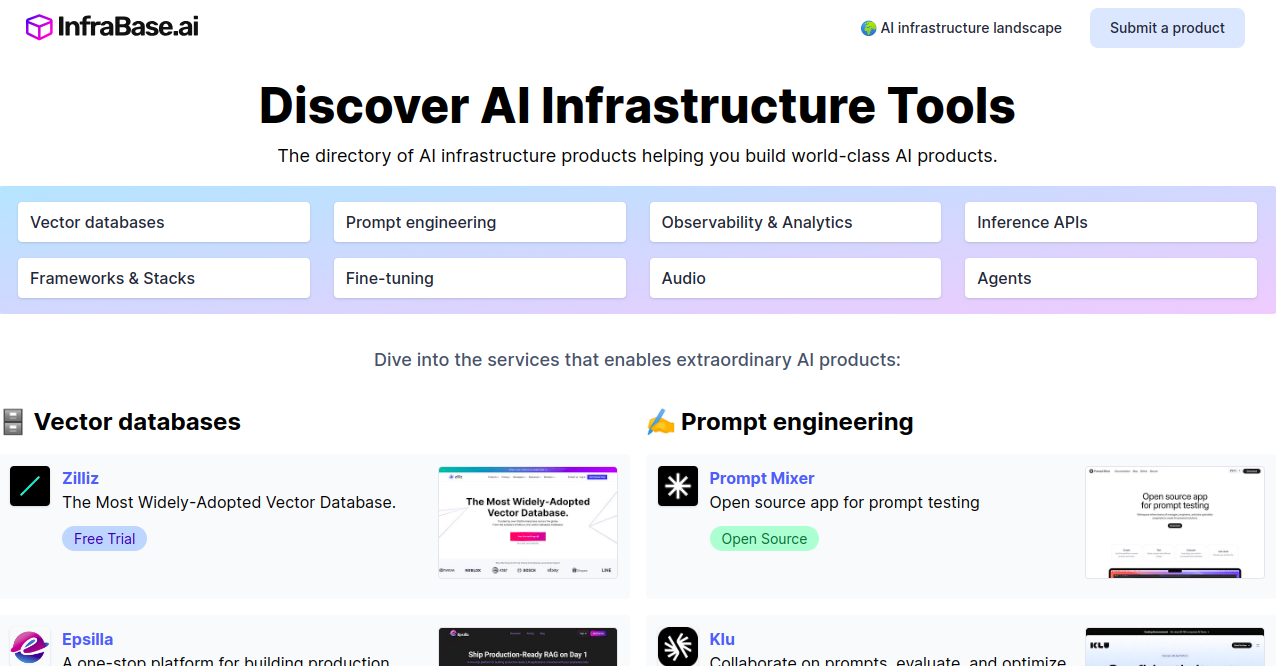 Infrabase AI Home Page