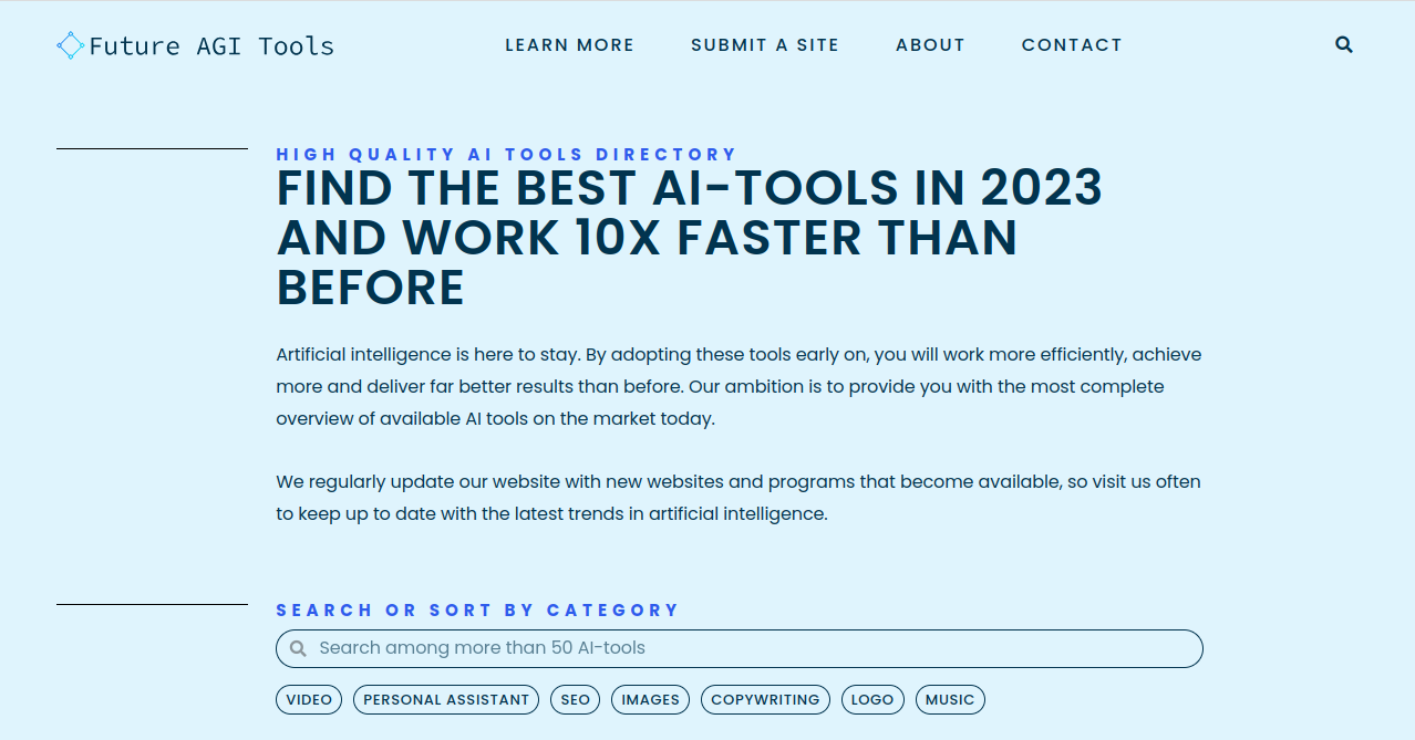 Future AGI Tools Home Page