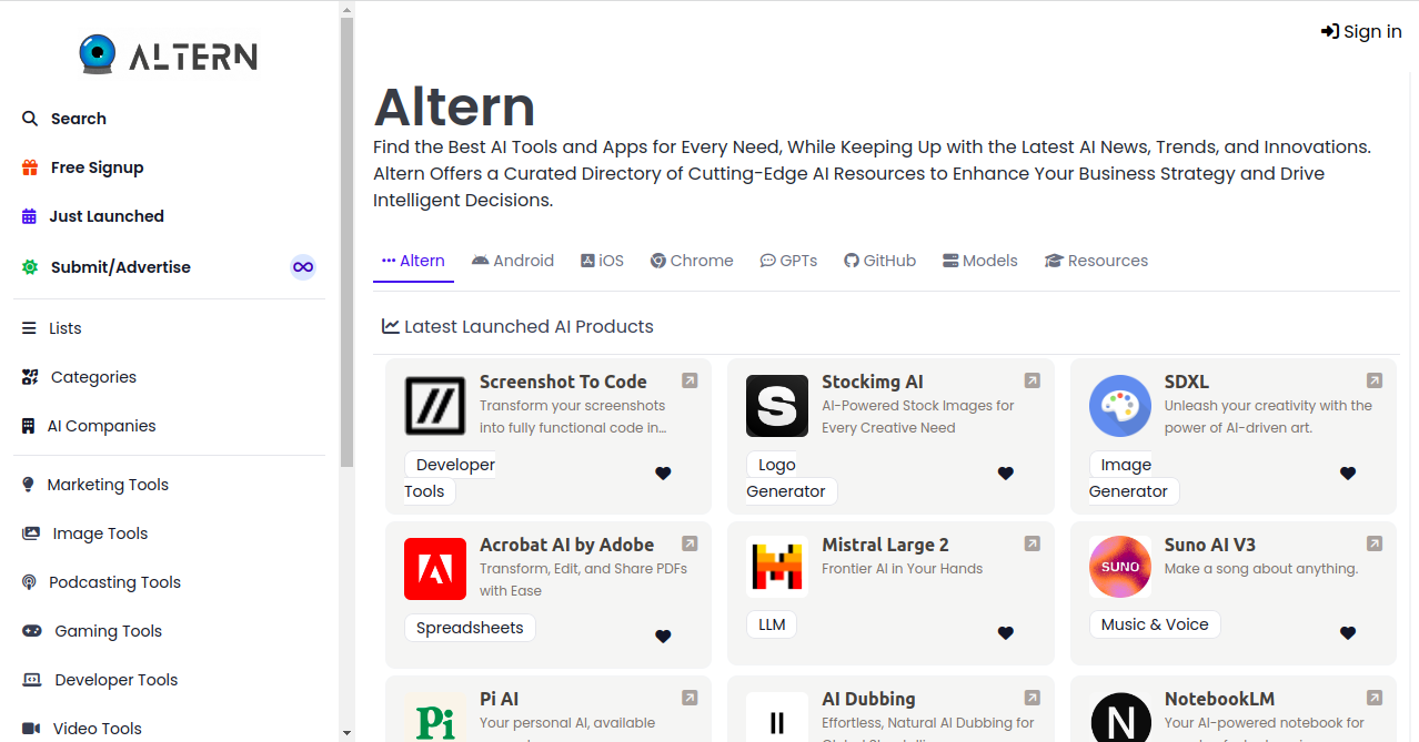 Altern Home Page