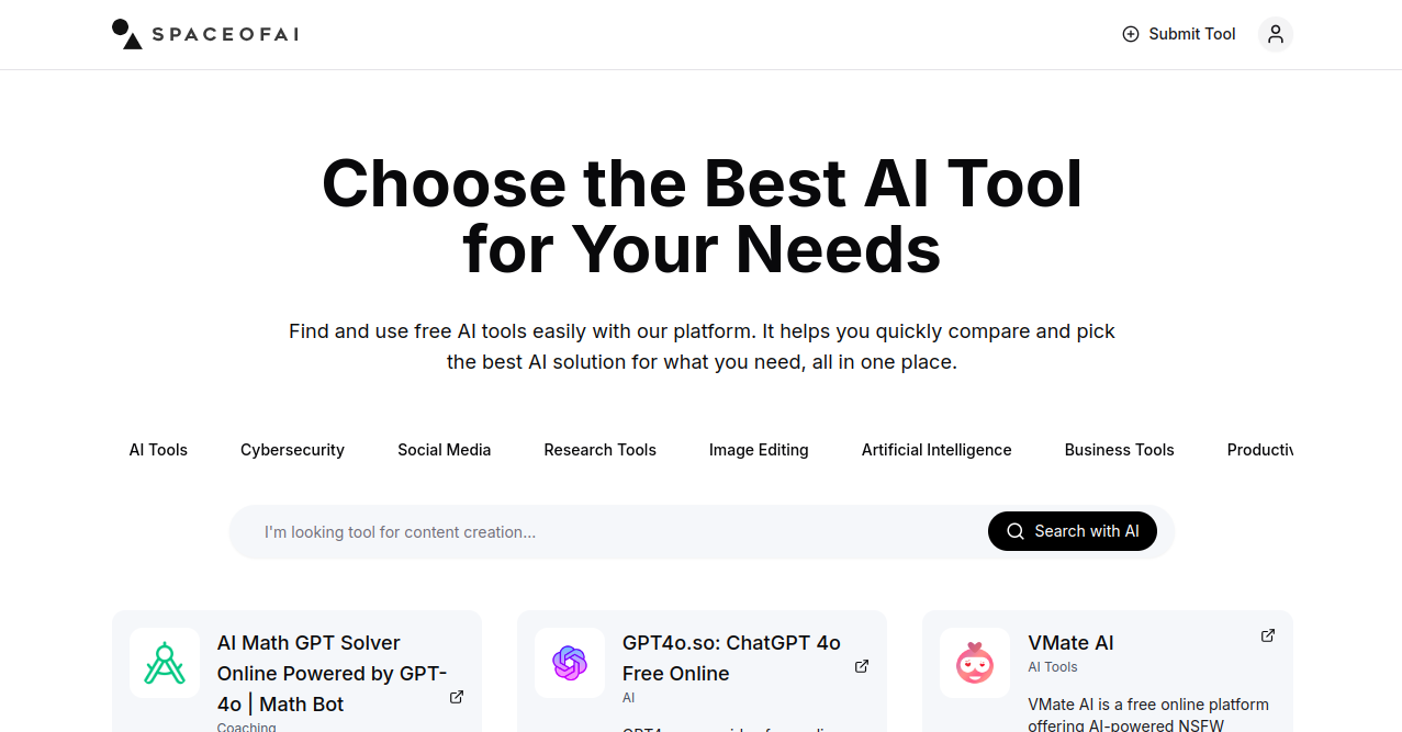 Space of AI Home Page