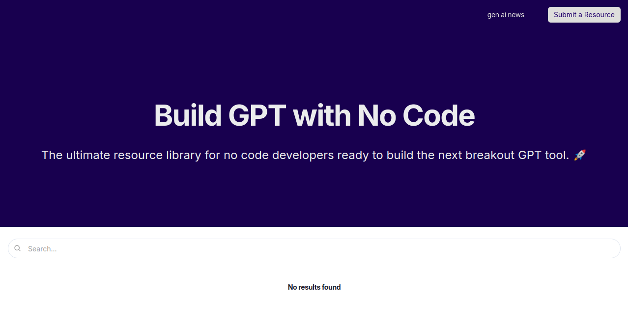 GPT No Code Home Page