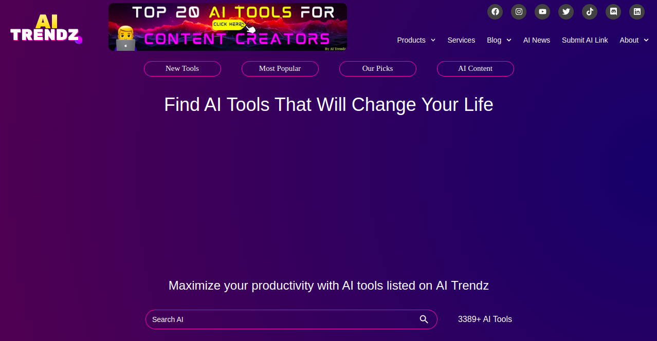 AI trendz	 Home Page