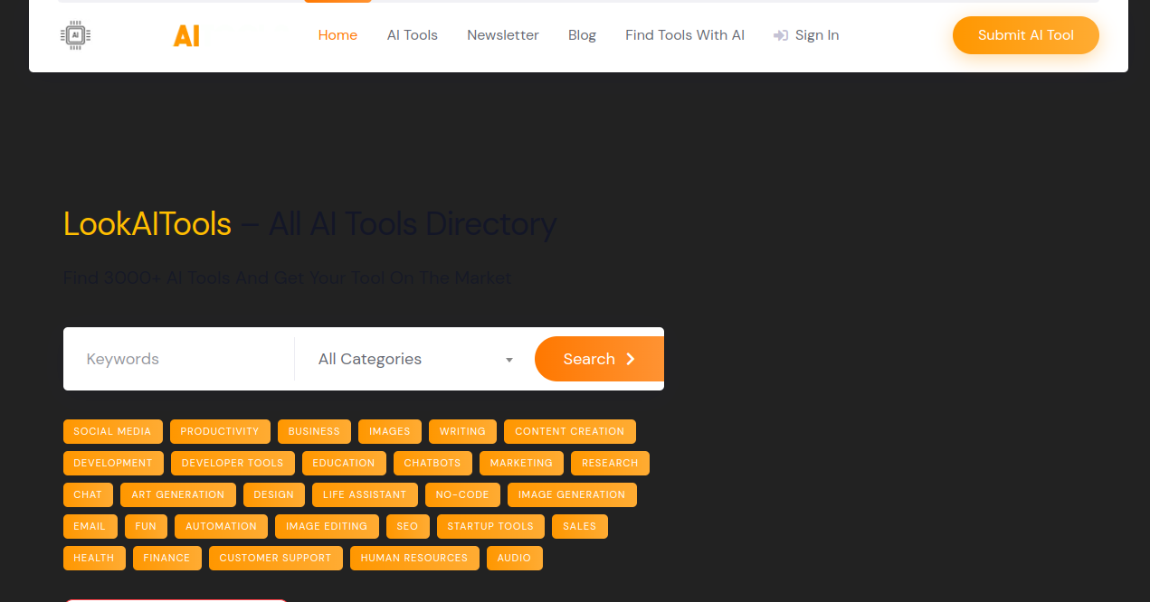 Look AI Tools	 Home Page