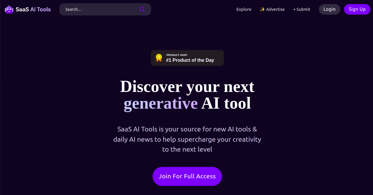 SaaS AI Tools Home Page