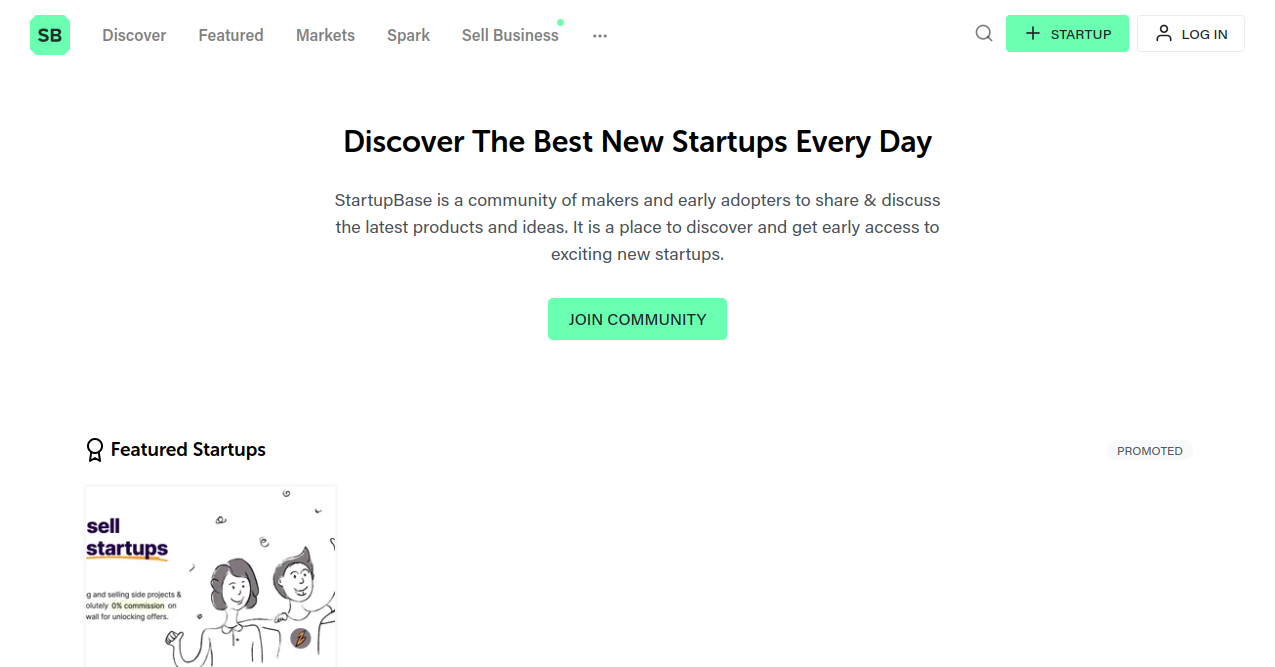 Startup Base Home Page