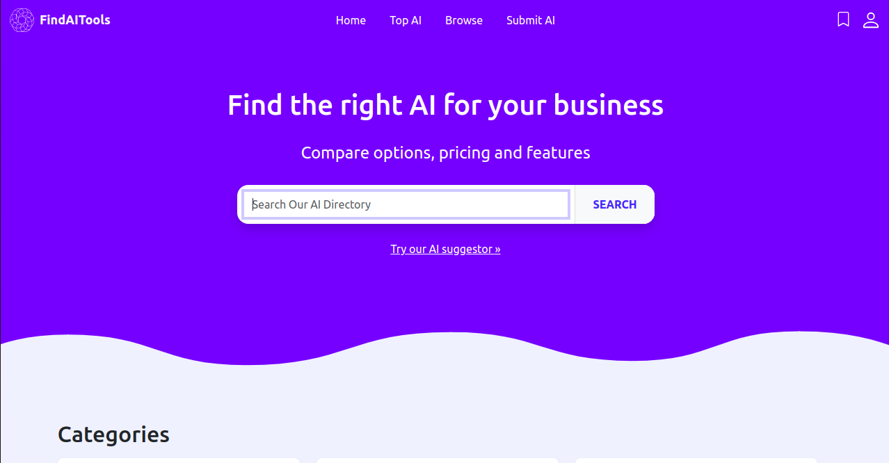 Find Ai Tools Home Page