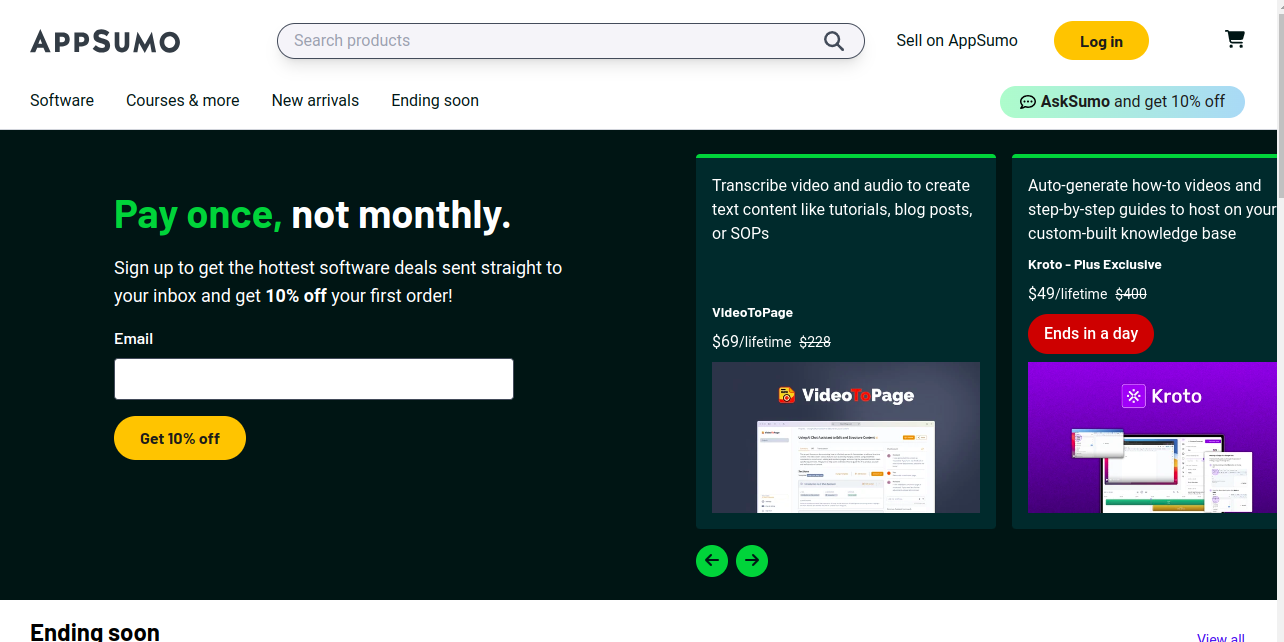 AppSumo Home Page