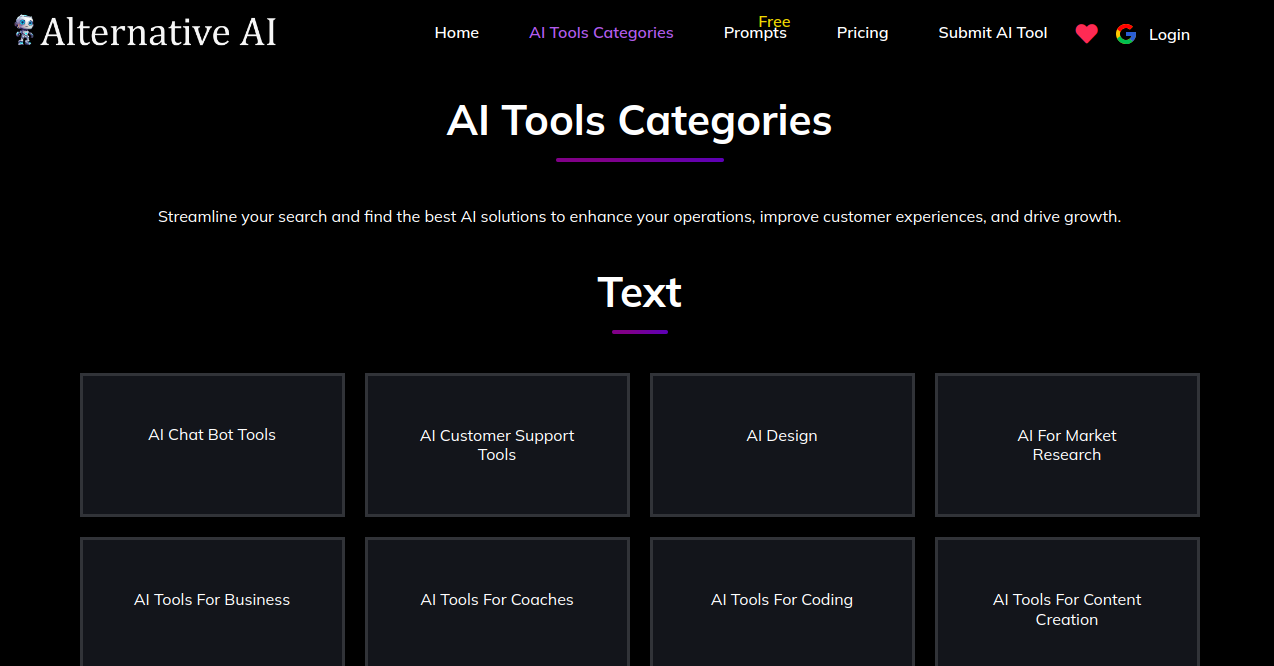  Alternative AI Home Page