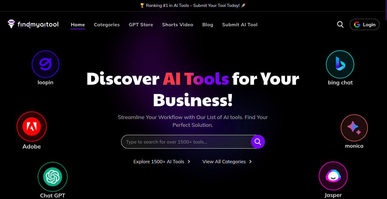 Find My AI Tool Home Page