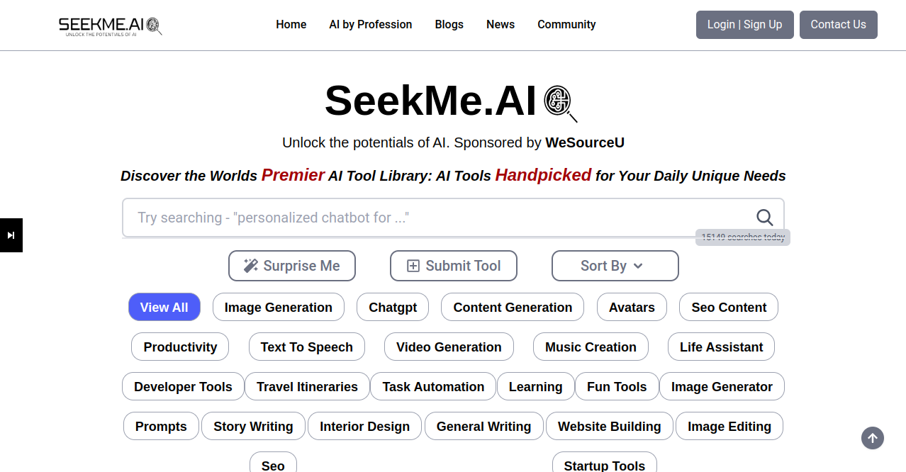 Seekme AI Home Page