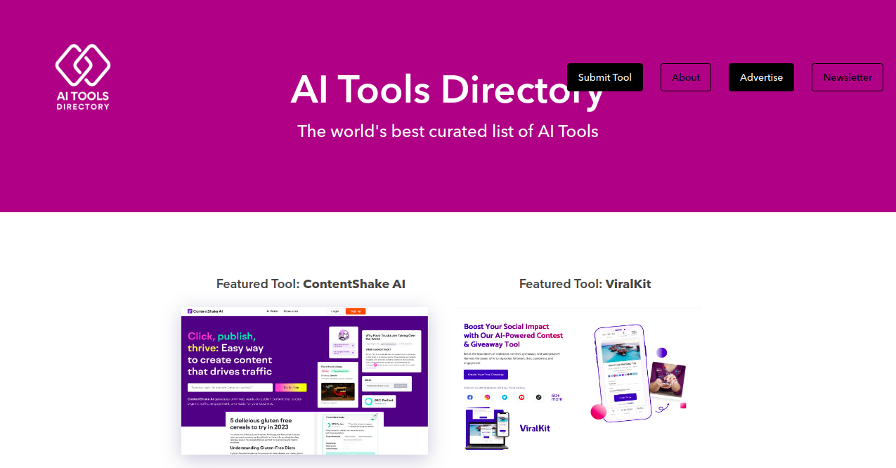 AI tools directory COM	 Home Page