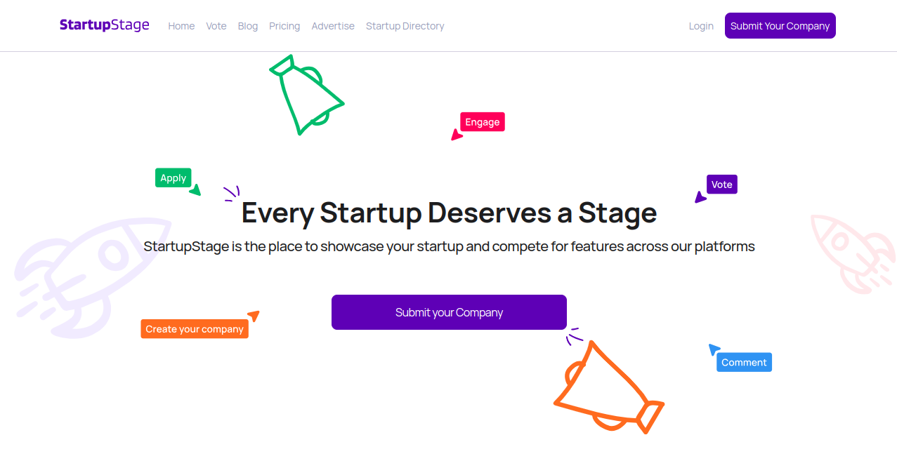 Startup Stage	 Home Page