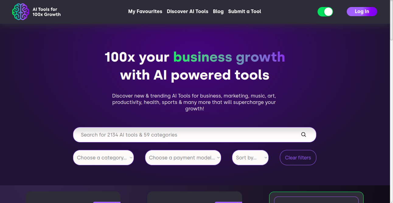  100xGrowth.ai Home Page