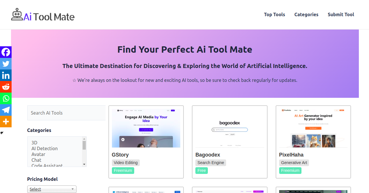 AI Tool Mate Home Page