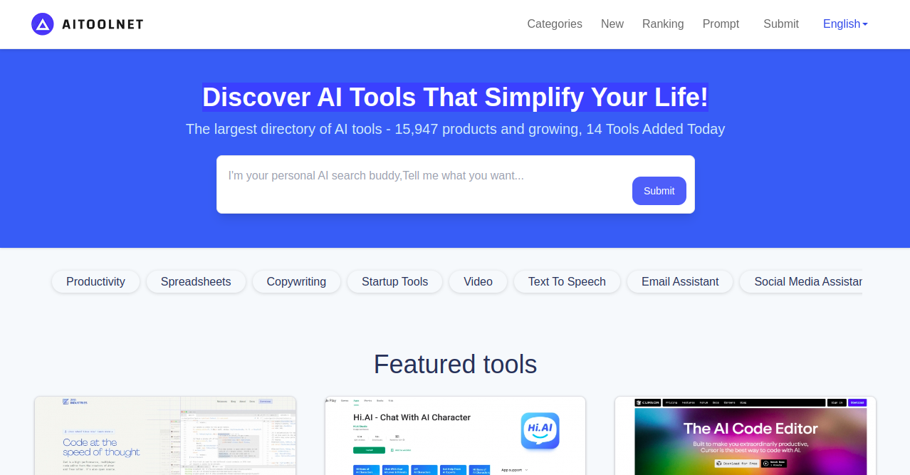 AI Tool NET Home Page