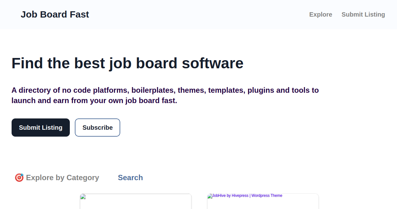 Job Board Fast Home Page