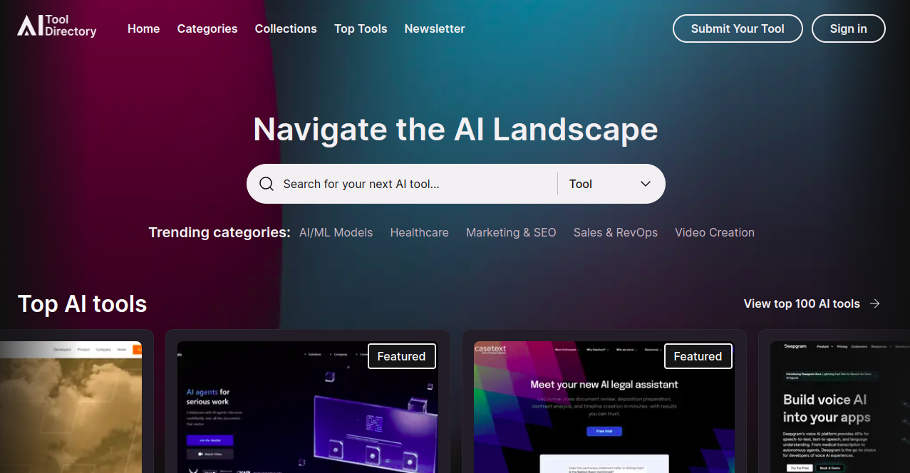 Tool Directory AI Home Page