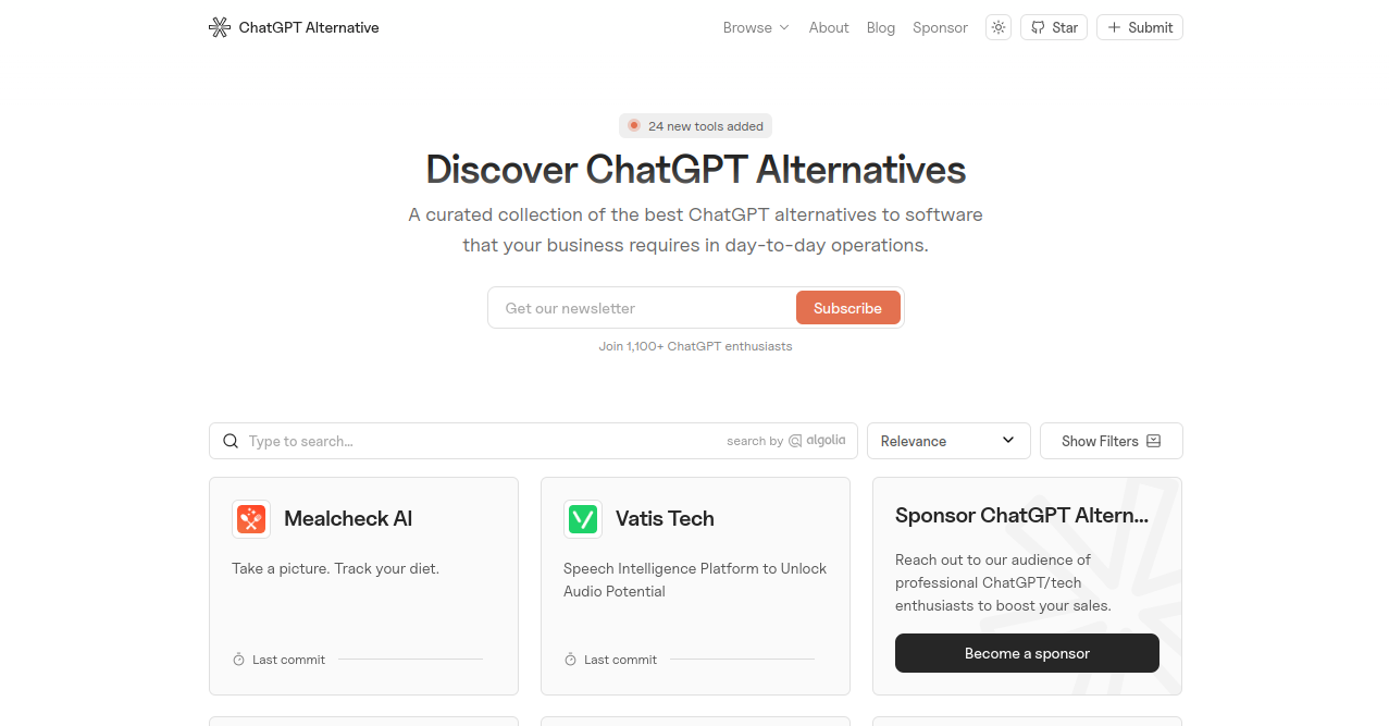 ChatGPT Alternative Home Page