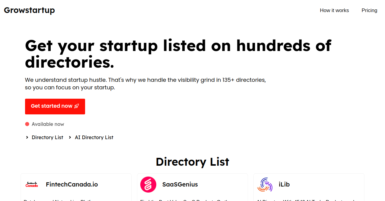 Grow Startup Home Page