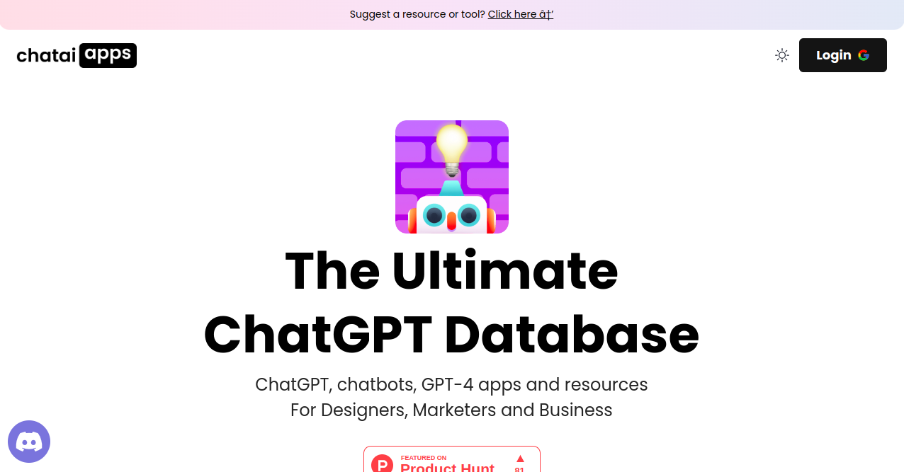 Chat AI Apps Home Page